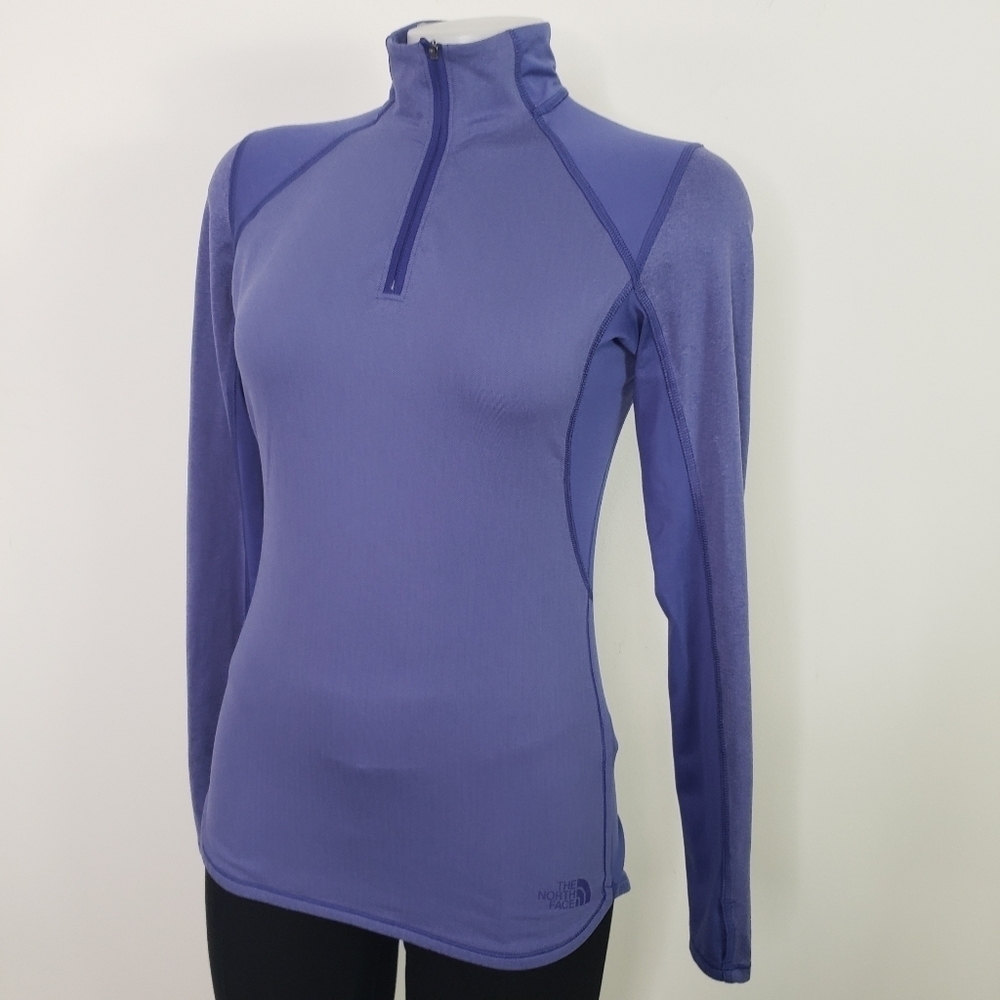 The North Face blue quarter zip pullover FlashDry lightweight XS